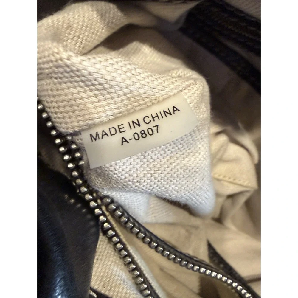 Michael Kors Black Leather Satchel Top Handle Bag Silver Hardware A-0807